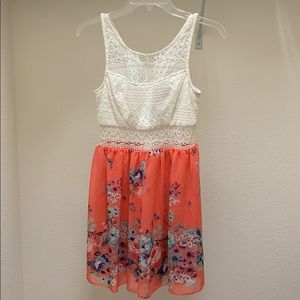 Pink flowery Trixxi dress. Size 5.